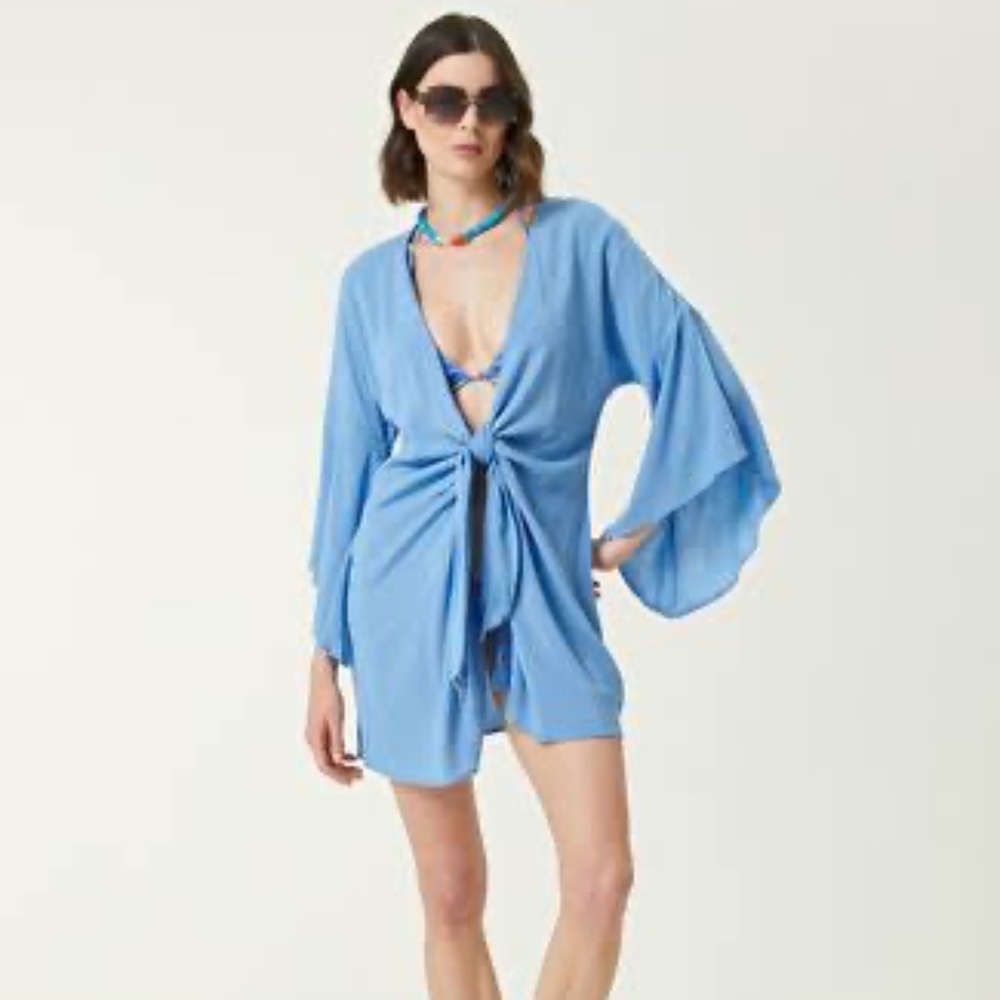 ViX Swimwear ViX Perola Knot Cover-Up Wrap in Periwinkle, Size Small